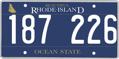 RI license plate 187226