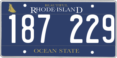 RI license plate 187229