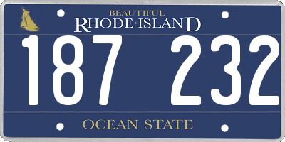 RI license plate 187232