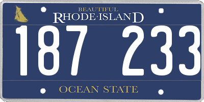 RI license plate 187233