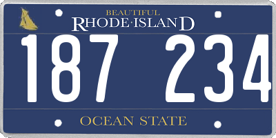 RI license plate 187234