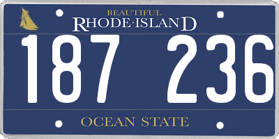 RI license plate 187236