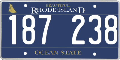RI license plate 187238
