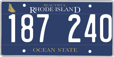 RI license plate 187240