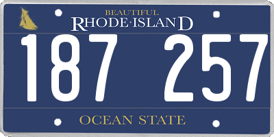 RI license plate 187257