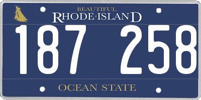 RI license plate 187258