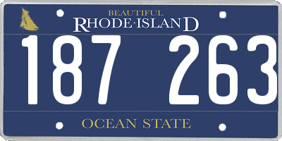 RI license plate 187263