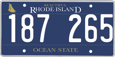 RI license plate 187265