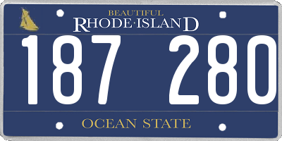 RI license plate 187280