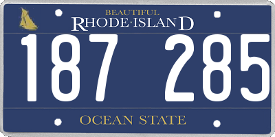 RI license plate 187285