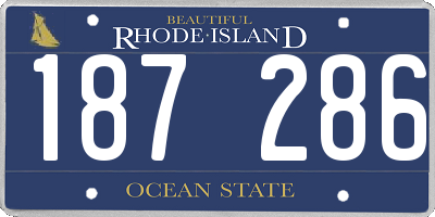 RI license plate 187286