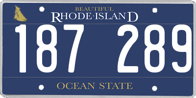 RI license plate 187289