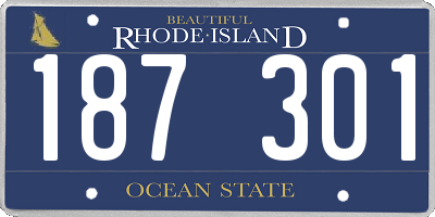 RI license plate 187301