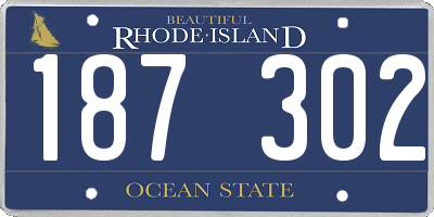 RI license plate 187302