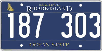 RI license plate 187303
