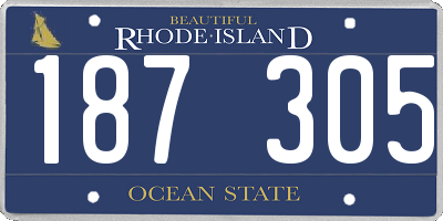 RI license plate 187305