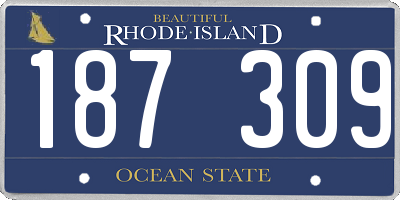 RI license plate 187309