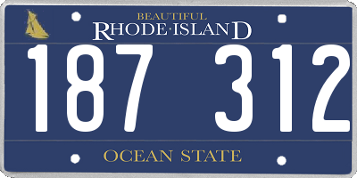 RI license plate 187312
