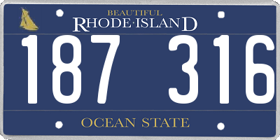 RI license plate 187316