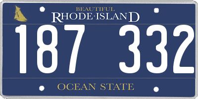 RI license plate 187332