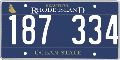 RI license plate 187334