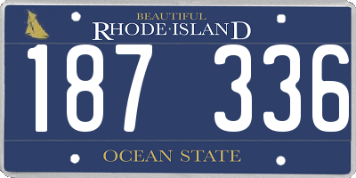 RI license plate 187336
