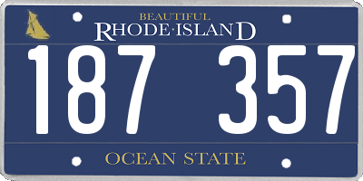 RI license plate 187357