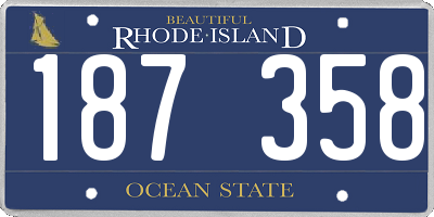 RI license plate 187358