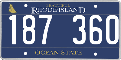 RI license plate 187360