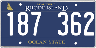 RI license plate 187362