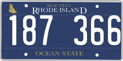 RI license plate 187366