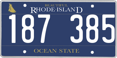 RI license plate 187385