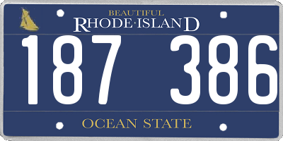 RI license plate 187386
