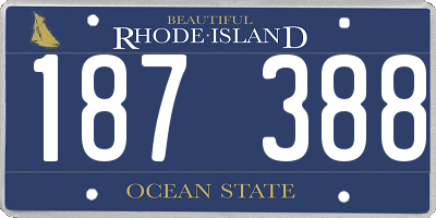 RI license plate 187388