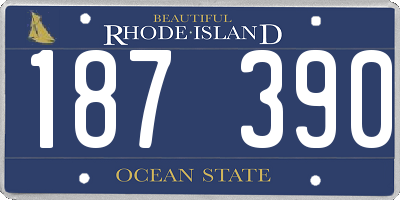 RI license plate 187390