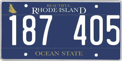 RI license plate 187405