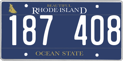 RI license plate 187408