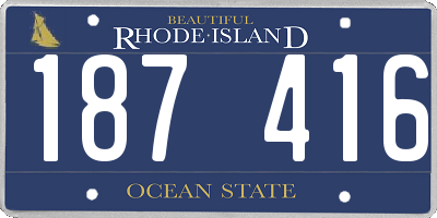 RI license plate 187416