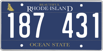RI license plate 187431
