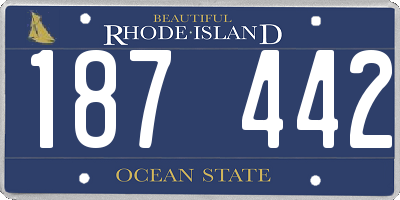 RI license plate 187442