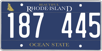 RI license plate 187445