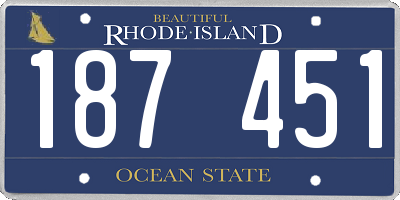 RI license plate 187451