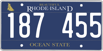 RI license plate 187455
