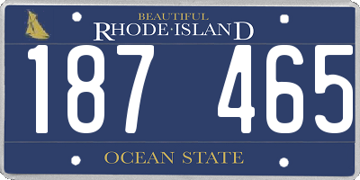 RI license plate 187465