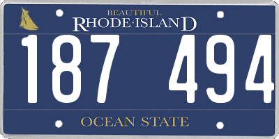 RI license plate 187494