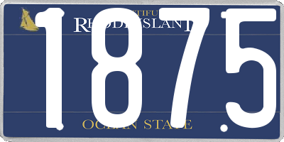 RI license plate 1875
