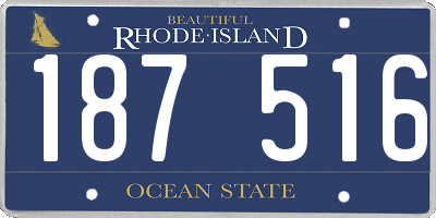 RI license plate 187516