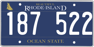 RI license plate 187522