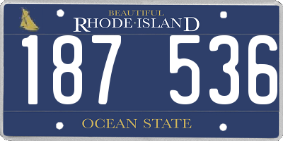 RI license plate 187536