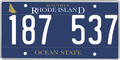 RI license plate 187537